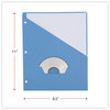 A Picture of product UNV-61681 Universal® Slash-Cut Pockets for Three-Ring Binders Jacket, Letter, 11 Pt., Blue, 10/Pack