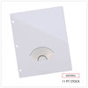 A Picture of product UNV-61687 Universal® Slash-Cut Pockets for Three-Ring Binders Jacket, Letter, 11 Pt., 9.75 x 11.75, White, 10/Pack