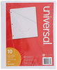 A Picture of product UNV-61687 Universal® Slash-Cut Pockets for Three-Ring Binders Jacket, Letter, 11 Pt., 9.75 x 11.75, White, 10/Pack