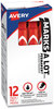 A Picture of product AVE-08887 Avery® MARKS A LOT® Large Desk-Style Permanent Marker Broad Chisel Tip, Red, Dozen (8887)