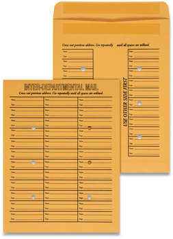 Universal® Deluxe Interoffice Press & Seal Envelopes and #97, Two-Sided Three-Column Format, 10 x 13, Brown Kraft, 100/Box