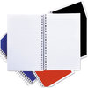 A Picture of product UNV-66414 Business Source Wirebound Notebook 3-Subject, Medium/College Rule, Assorted Cover Colors, (120) 9.5 x 6 Sheets, 4/Pack