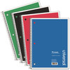 A Picture of product UNV-66614 Universal® Wirebound Notebook 1-Subject, Medium/College Rule, Assorted Cover Colors, (70) 10.5 x 8 Sheets, 4/Pack