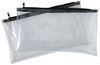 A Picture of product UNV-69026 Universal® Zippered Wallets/Cases Leatherette PU, 11 x 6, Clear/Black, 2/Pack