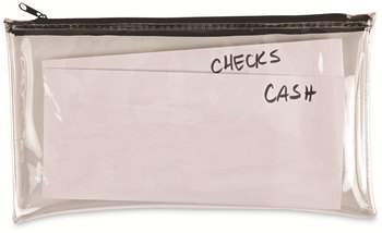 Universal® Zippered Wallets/Cases Leatherette PU, 11 x 6, Clear/Black, 2/Pack