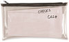 A Picture of product UNV-69026 Universal® Zippered Wallets/Cases Leatherette PU, 11 x 6, Clear/Black, 2/Pack