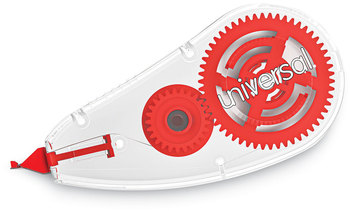 Universal® Correction Tape Dispenser Non-Refillable, White Applicator, 0.2" x 315", 6/Pack