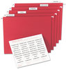 A Picture of product AVE-11136 Avery® Tabs Inserts For Hanging File Folders 1/5-Cut, White, 2" Wide, 100/Pack