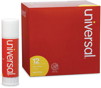 Universal® Glue Stick 1.3 oz, Applies and Dries Clear, 12/Pack