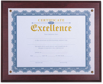Universal® Award Plaque 13.3 x 11, Mahogany with Border