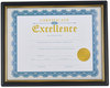 A Picture of product UNV-76847 Universal® Document Frames Plastic, 8.5 x 10 Insert, Black/Gold, 3/Pack