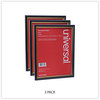 A Picture of product UNV-76849 Universal® Document Frames All Purpose Frame, 8.5 x 11 Insert, Black/Gold, 3/Pack