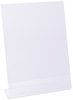 A Picture of product UNV-76852 Universal® Clear L-Style Freestanding Frame 8.5 x 11 Insert, 3/Pack