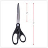 A Picture of product UNV-92008 Universal® Stainless Steel Office Scissors Pointed Tip, 7" Long, 3" Cut Length, Black Straight Handle