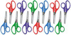 A Picture of product UNV-92023 Universal® Kids' Scissors Rounded Tip, 5" Long, 1.75" Cut Length, Assorted Straight Handles, 12/Pack
