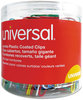 A Picture of product UNV-95000 Universal® Plastic-Coated Paper Clips with One-Compartment Dispenser Tub, Jumbo, Assorted Colors, 250/Pack