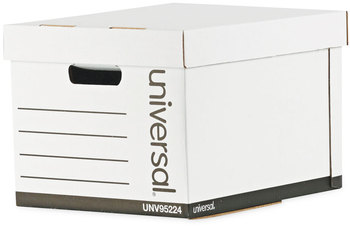 Universal® Heavy-Duty Fast Assembly Lift-Off Lid Storage Box Letter/Legal Files, White, 12/Carton