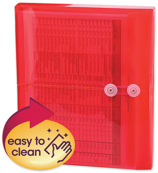 Smead™ Poly String & Button Interoffice Envelopes and Open-Side (Horizontal), 9.75 x 11.63, Transparent Red, 5/Pack