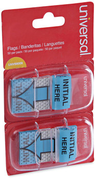Universal® Deluxe Message Arrow Flags "Initial Here", Blue, 100/Pack