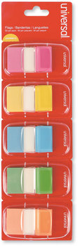 Universal® Deluxe Pop-Up Page Flags 1 x 1.75, Five Assorted Colors, 50 Flags/Dispenser, 5 Dispensers/Pack