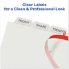 A Picture of product AVE-11437 Avery® Print & Apply Index Maker® Clear Label Dividers with Easy Printable Strip and White Tabs 8-Tab, 11 x 8.5, 5 Sets