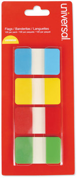 Universal® Self Stick Index Tab 1", Assorted Colors, 100/Pack