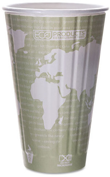 Eco-Products® World Art™ Insulated Hot Cups, 16oz, Light Green, 600/Carton
