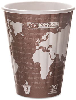 Eco-Products® World Art™ Insulated Hot Cups, 8oz, Maroon, 800/Carton