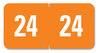 A Picture of product SMD-67924 Smead™ Yearly End Tab File Folder Labels 24, 0.5 x 1, Orange, 25/Sheet, 10 Sheets/Pack