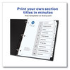 A Picture of product AVE-11823 Avery® Customizable Table of Contents Ready Index® Black & White Dividers with Printable Section Titles and 10-Tab, 1 to 10, 11 x 8.5, 6 Sets