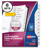 A Picture of product AVE-11824 Avery® Customizable Table of Contents Ready Index® Black & White Dividers with Printable Section Titles and 12-Tab, 1 to 12, 11 x 8.5, 6 Sets