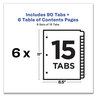 A Picture of product AVE-11825 Avery® Customizable Table of Contents Ready Index® Black & White Dividers with Printable Section Titles and 15-Tab, 1 to 15, 11 x 8.5, 6 Sets