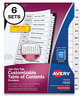 A Picture of product AVE-11826 Avery® Customizable Table of Contents Ready Index® Black & White Dividers with Printable Section Titles and 12-Tab, Jan. to Dec., 11 x 8.5, 6 Sets