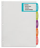 A Picture of product AVE-14440 Avery® Big Tab™ Printable Large White Label Dividers 5-Tab, 11 x 8.5, 20 Sets