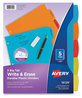 A Picture of product AVE-16129 Avery® Big Tab™ Write & Erase Durable Plastic Dividers and 5-Tab, 11 x 8.5, Assorted, 1 Set