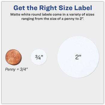 Avery® Printable Self-Adhesive Permanent 3/4" Round ID Labels with Sure Feed® Technology w/Sure 0.75" dia, White 800/PK