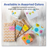 A Picture of product AVE-4331 Avery® Printable Color Labels with Sure Feed and Easy Peel, 2 x 2.63, Assorted Colors, 15/Sheet, 10 Sheets/Pack