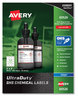 A Picture of product AVE-60526 Avery® UltraDuty® GHS Chemical Waterproof & UV Resistant Labels and 2 x White, 12/Sheet, 50 Sheets/Pack