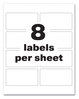 A Picture of product AVE-60539 Avery® PermaTrack® Destructible Asset Tag Labels Laser Printers, 2 x 3.75, White, 8/Sheet, 8 Sheets/Pack