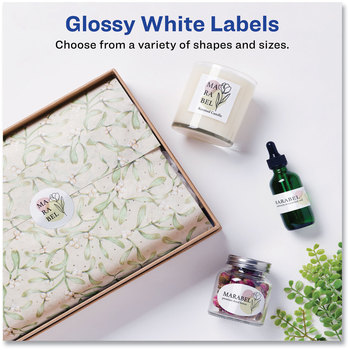 Avery® Glossy White Easy Peel® Mailing Labels with Sure Feed® Technology w/ Laser Printers, 2 x 4, 10/Sheet, 25 Sheets/Pack