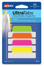A Picture of product AVE-74865 Avery® Ultra Tabs® Repositionable Margin Tabs: 2.5" x 1", 1/5-Cut, Assorted Neon Colors, 48/Pack