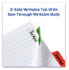 A Picture of product AVE-74866 Avery® Ultra Tabs® Repositionable Margin Tabs: 2.5" x 1", 1/5-Cut, Assorted Colors, 48/Pack