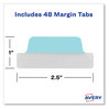 A Picture of product AVE-74867 Avery® Ultra Tabs® Repositionable Margin Tabs: 2.5" x 1", 1/5-Cut, Assorted Pastel Colors, 48/Pack