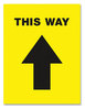 A Picture of product AVE-83022 Avery® Social Distancing Floor Decals 8.5 x 11, This Way, Yellow Face, Black Graphics, 5/Pack