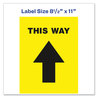 A Picture of product AVE-83022 Avery® Social Distancing Floor Decals 8.5 x 11, This Way, Yellow Face, Black Graphics, 5/Pack