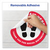 A Picture of product AVE-83090 Avery® Social Distancing Floor Decals 10.5" dia, Please Wait Here, Red/White Face, Black Graphics, 5/Pack