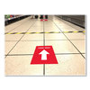 A Picture of product AVE-83091 Avery® Social Distancing Floor Decals 8.5 x 11, This Way, Red Face, White Graphics, 5/Pack