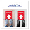 A Picture of product AVE-83091 Avery® Social Distancing Floor Decals 8.5 x 11, This Way, Red Face, White Graphics, 5/Pack