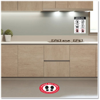 Avery® Preprinted Surface Safe® Wall Decals 7 x 10, Prevent Germs from Spreading, White/Black Face, Black Graphics, 5/Pack