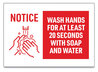 A Picture of product AVE-83175 Avery® Preprinted Surface Safe® Wall Decals 10 x 7, Wash Hands for at Least 20 Seconds, White/Red Face, Red Graphics, 5/Pack